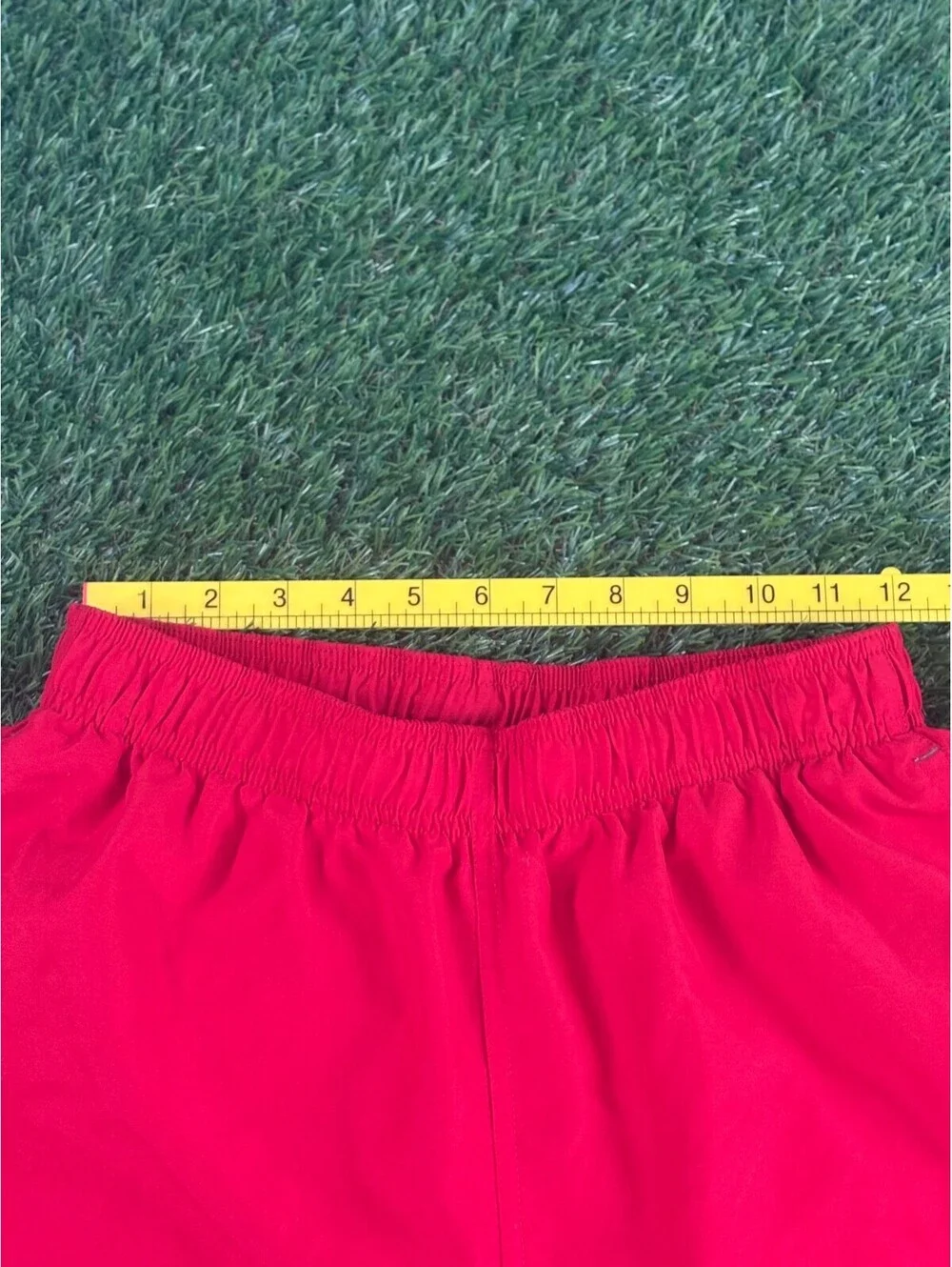 Vintage Nike Red Polyester Athletic Shorts, Men's M